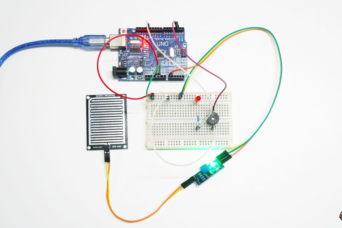 สอนใช้งานเซ็นเซอร์วัดระดับน้ำฝน Rain/Water Detection Sensor Module กับ Arduino UNO