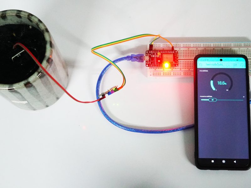 สอนใช้งานเซ็นเซอร์วัดความชื้นในดิน (Soil Moisture Sensor Module) ให้แสดงค่าในแอพ Blynk